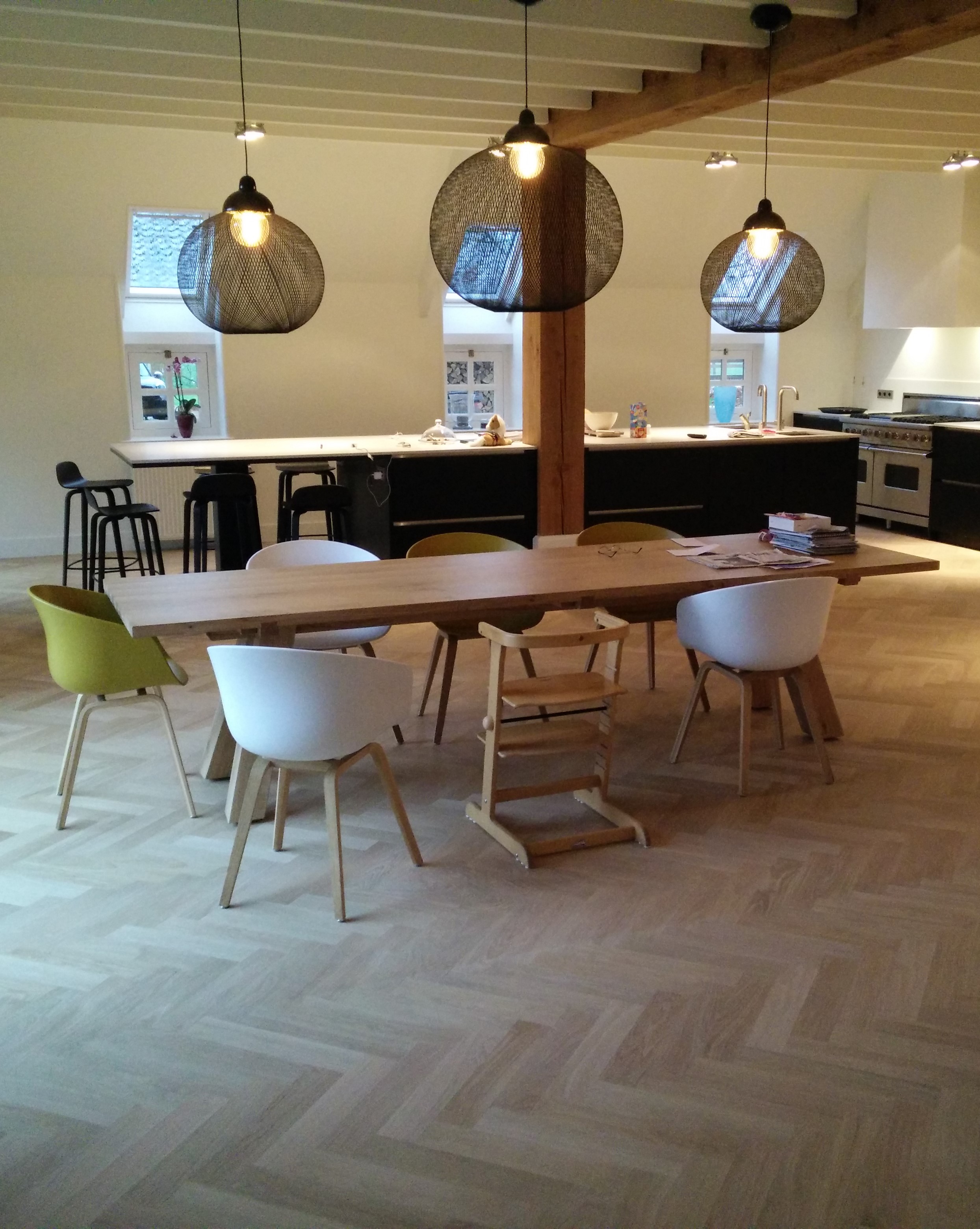 Eiken visgraat in Skylt Titanium